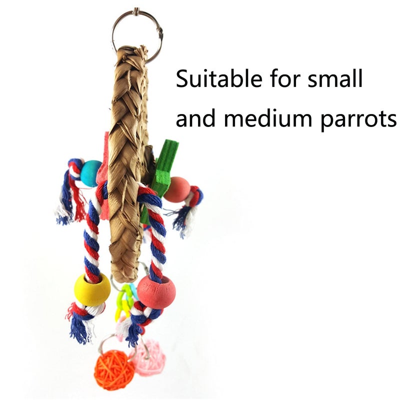 Litewoo Bird Straw Chewing Toys Parrot Climbing Exercise Toy Natural Weaving Swing Cage Accessories (Size-5.9Inch/15Cm) - Image 4